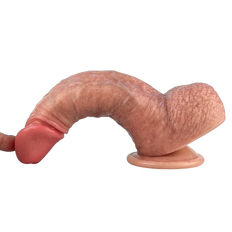 Pênis Realístico com Ventosa - Silicone Líquido - 19,0 x 4,4 cm