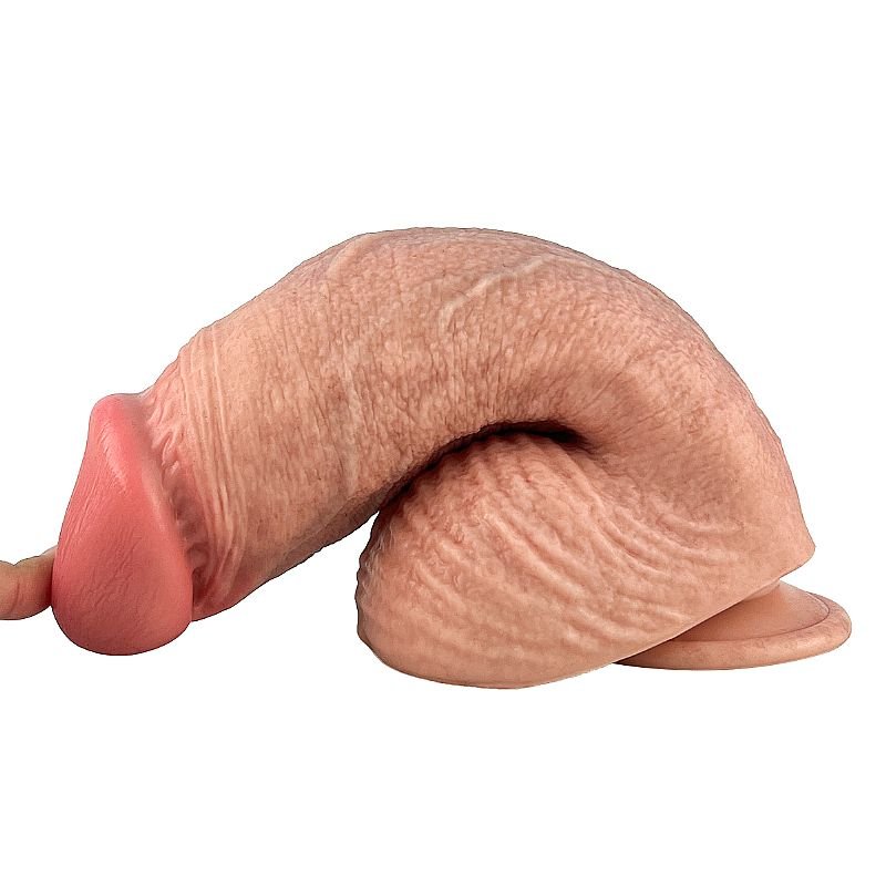 Pênis Realístico com Ventosa - Silicone Líquido - 22,5 x 6,2cm