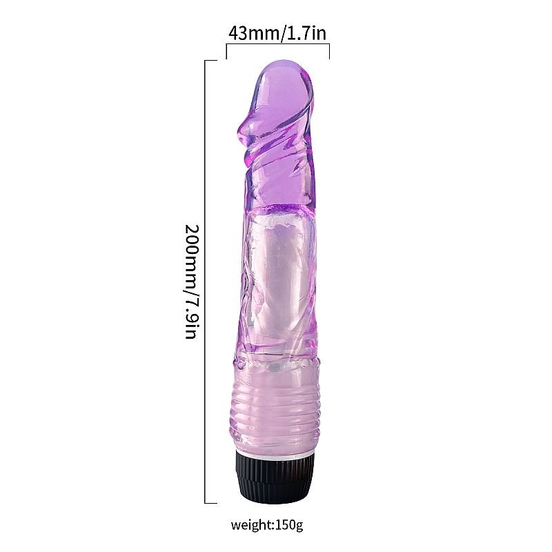 Pênis Realístico com Vibro - 20,0 x 4,0 - Roxo