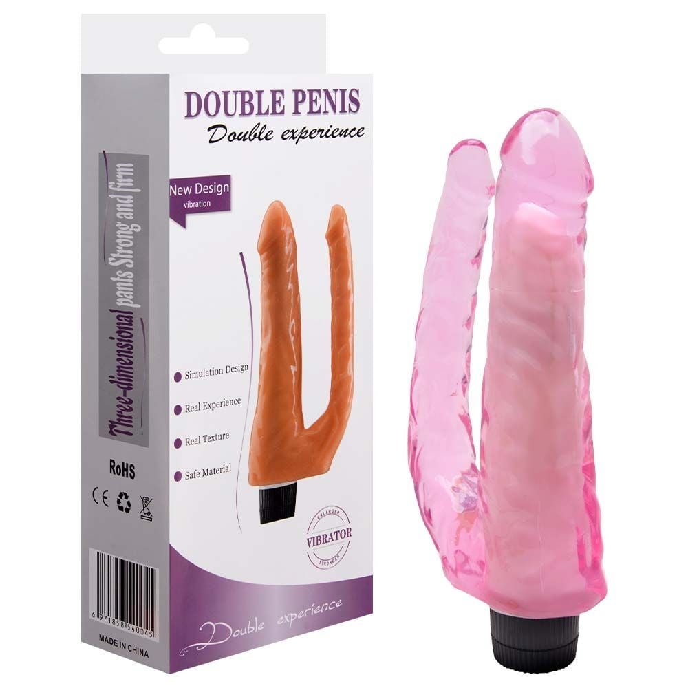 Pênis Realístico Duplo Vibrador 22 X 5cm Sexy Import