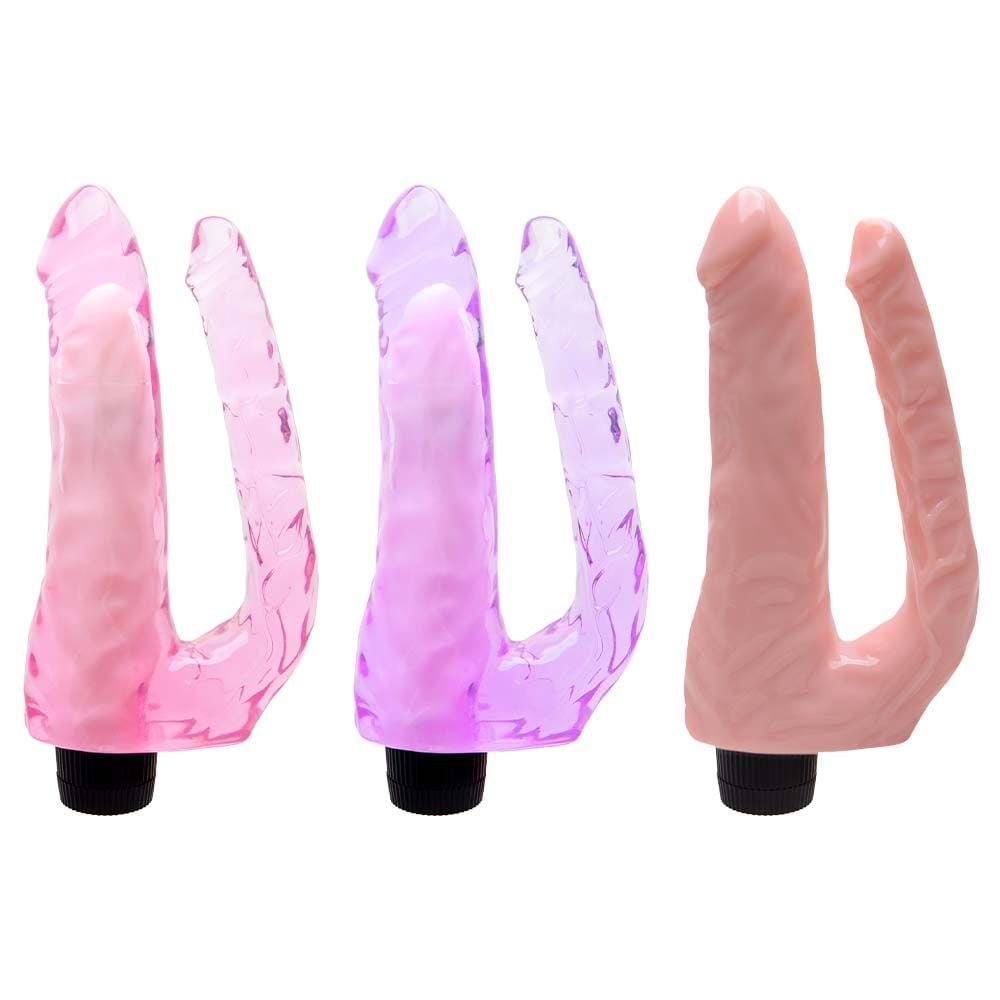 Pênis Realístico Duplo Vibrador 22 X 5cm Sexy Import