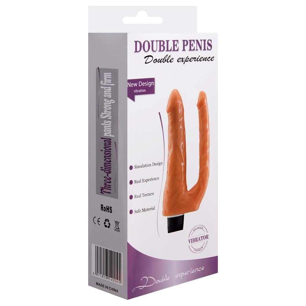 Pênis Realístico Duplo Vibrador 22 X 5cm Sexy Import
