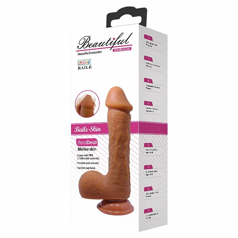 Pênis Realístico em Silicone - Beautiful - Johnson - 23,4x4,7 - Baile - Bege
