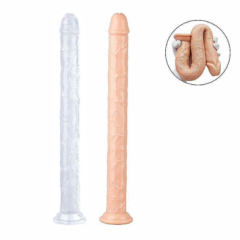 Pênis Realístico em Silicone com Ventosa - 46,0x4,5 cm - Bege