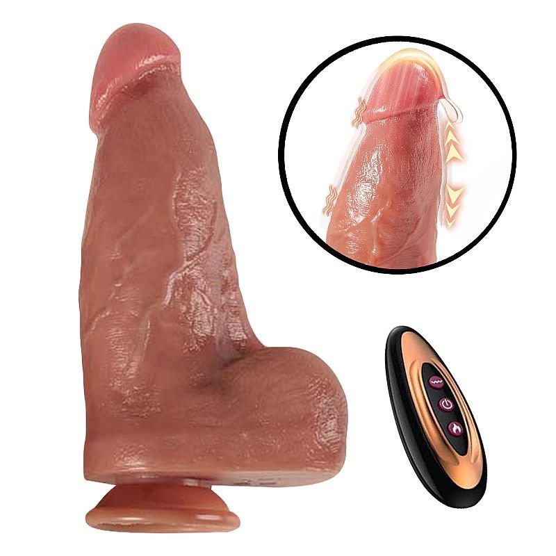 Pênis Realístico em Silicone Líquido com Vai e Vem / Aquecimento - 24,0 x 6,8