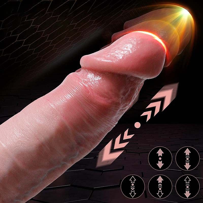 Pênis Realístico em Silicone Líquido com Vai e Vem / Rotativo e Aquecimento - 21,5 x 4,2