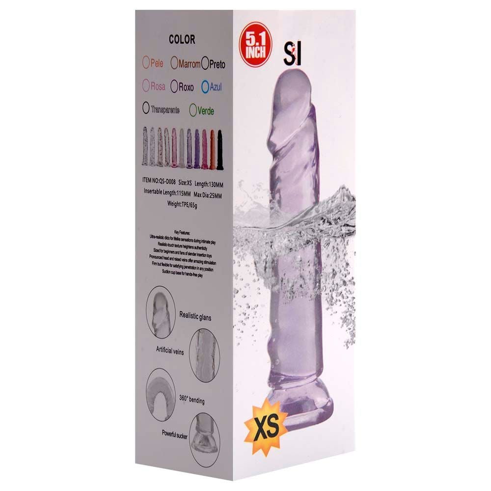 Pênis Realístico Jelly Ventosa 13 X 2,5cm Sexy Import