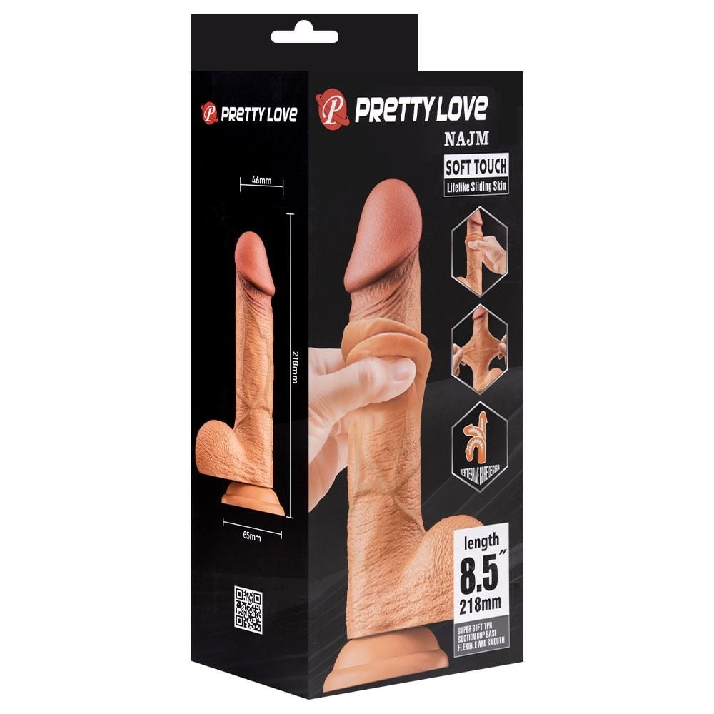 Pênis Realístico Pele Dupla 21,8 X 4,6cm 2 Baile Vipmix