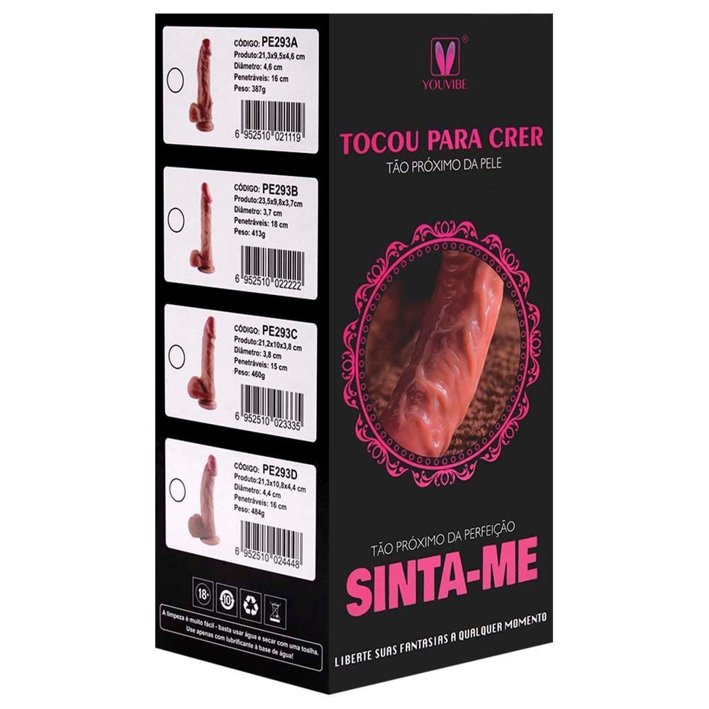 Pênis Realístico Ventosa 21,3 X 4,4cm Youvibe Vipmix