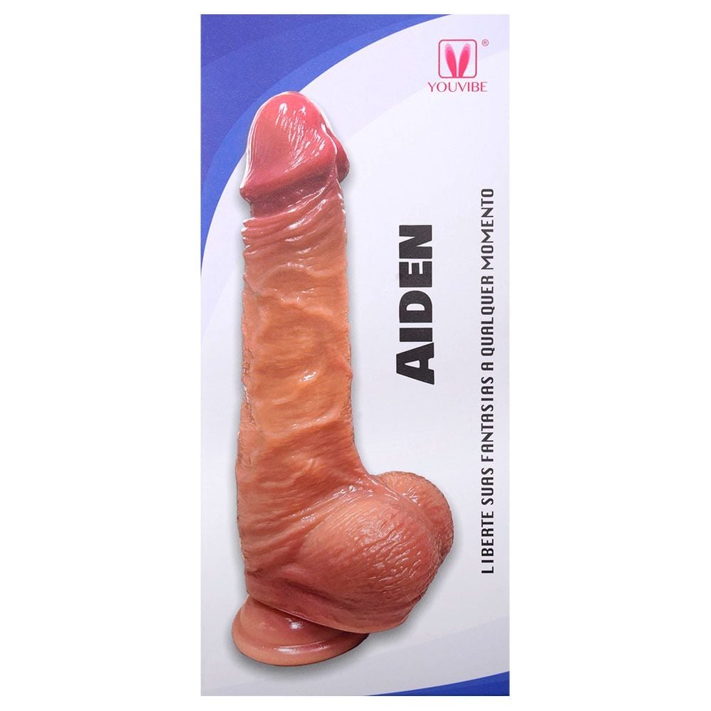 Pênis Realístico Ventosa 22 X 4cm Aiden Youvibe Vipmix