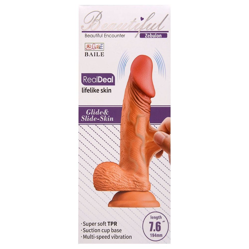 Pênis Realístico Vibrador Ventosa 19,4 X 4cm Vipmix