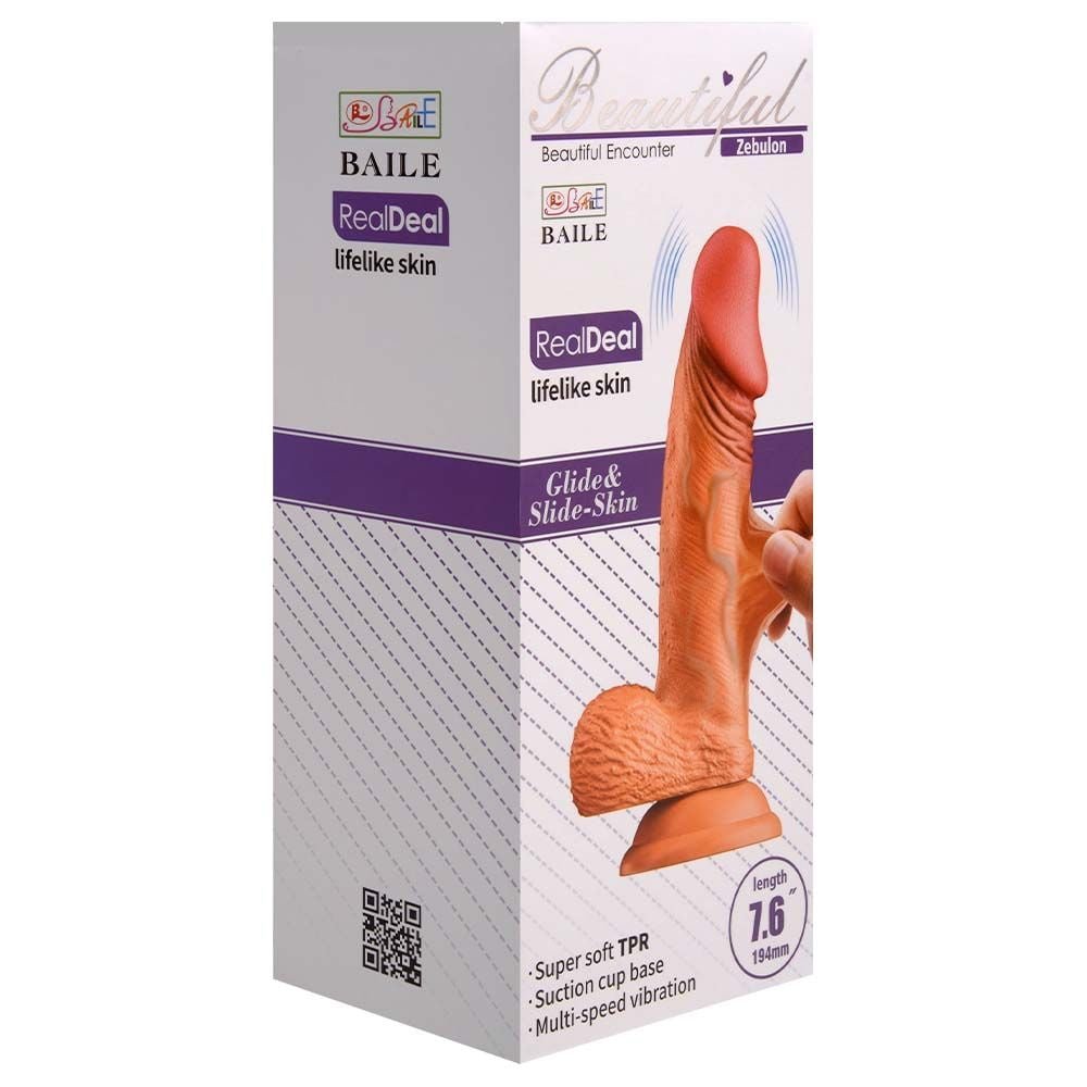 Pênis Realístico Vibrador Ventosa 19,4 X 4cm Vipmix