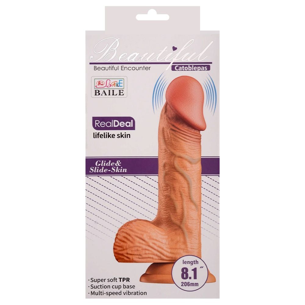 Pênis Realístico Vibrador Ventosa 20,6 X 4,1cm Vipmix