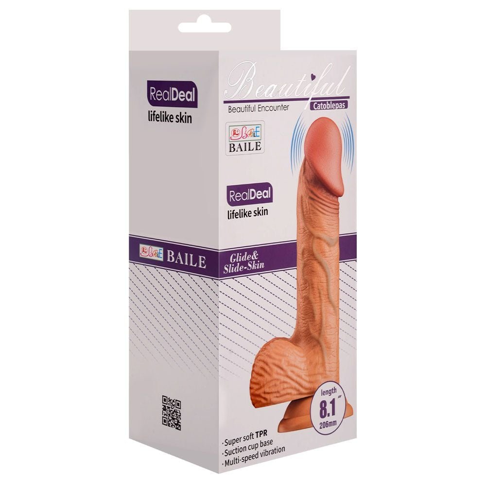 Pênis Realístico Vibrador Ventosa 20,6 X 4,1cm Vipmix