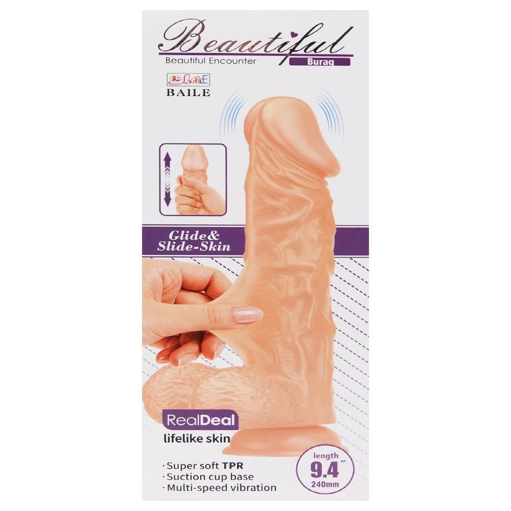 Pênis Realístico Vibrador Ventosa 24 X 4,6cm Vipmix