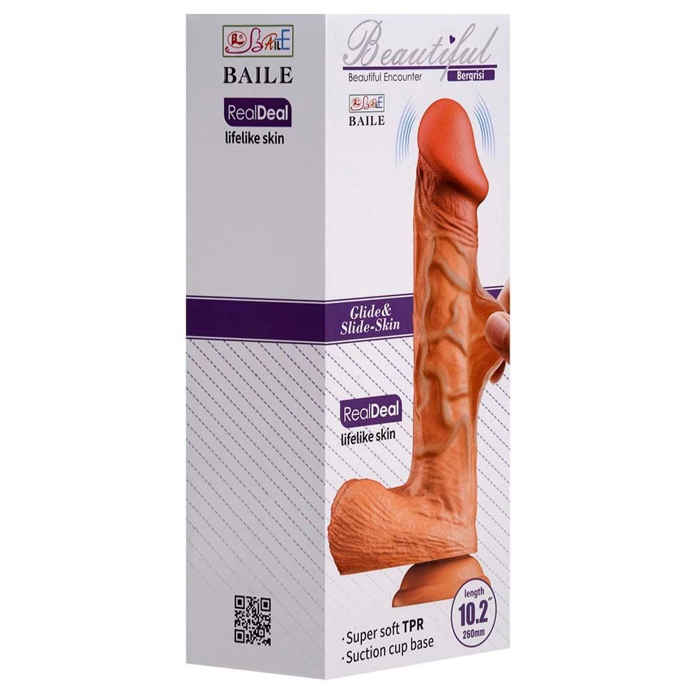 Pênis Realístico Vibrador Ventosa 26 X 4,8cm Vipmix