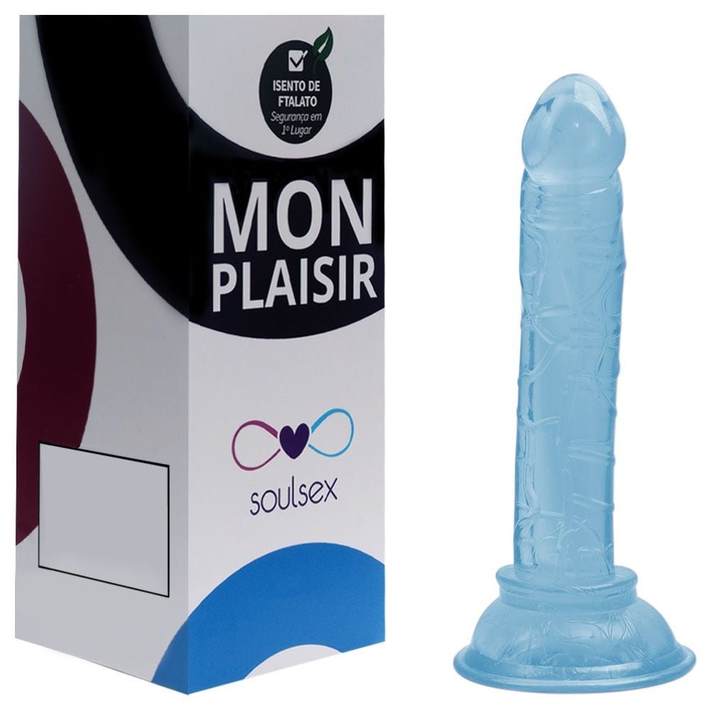Pênis Silicone Jelly Maciço Com Ventosa 14 X 2,3cm Soulsex