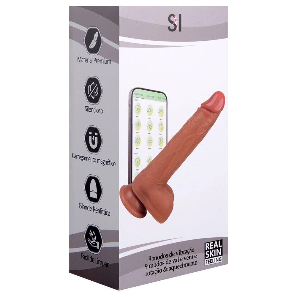 Pênis Vibrador 9 Modos Via App 21 X 4cm Sexy Import