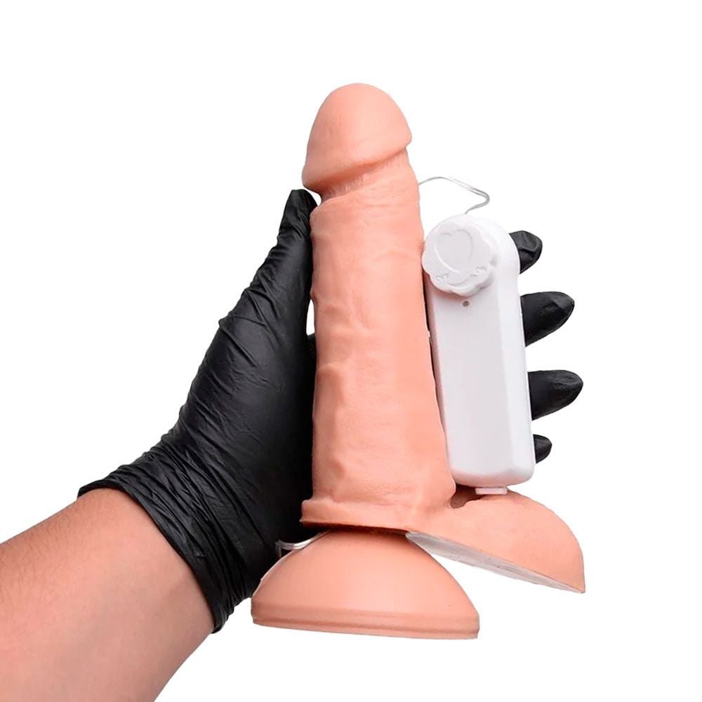 Pênis Vibrador Controle Externo Escroto 17,5 X 3,8cm Kgel
