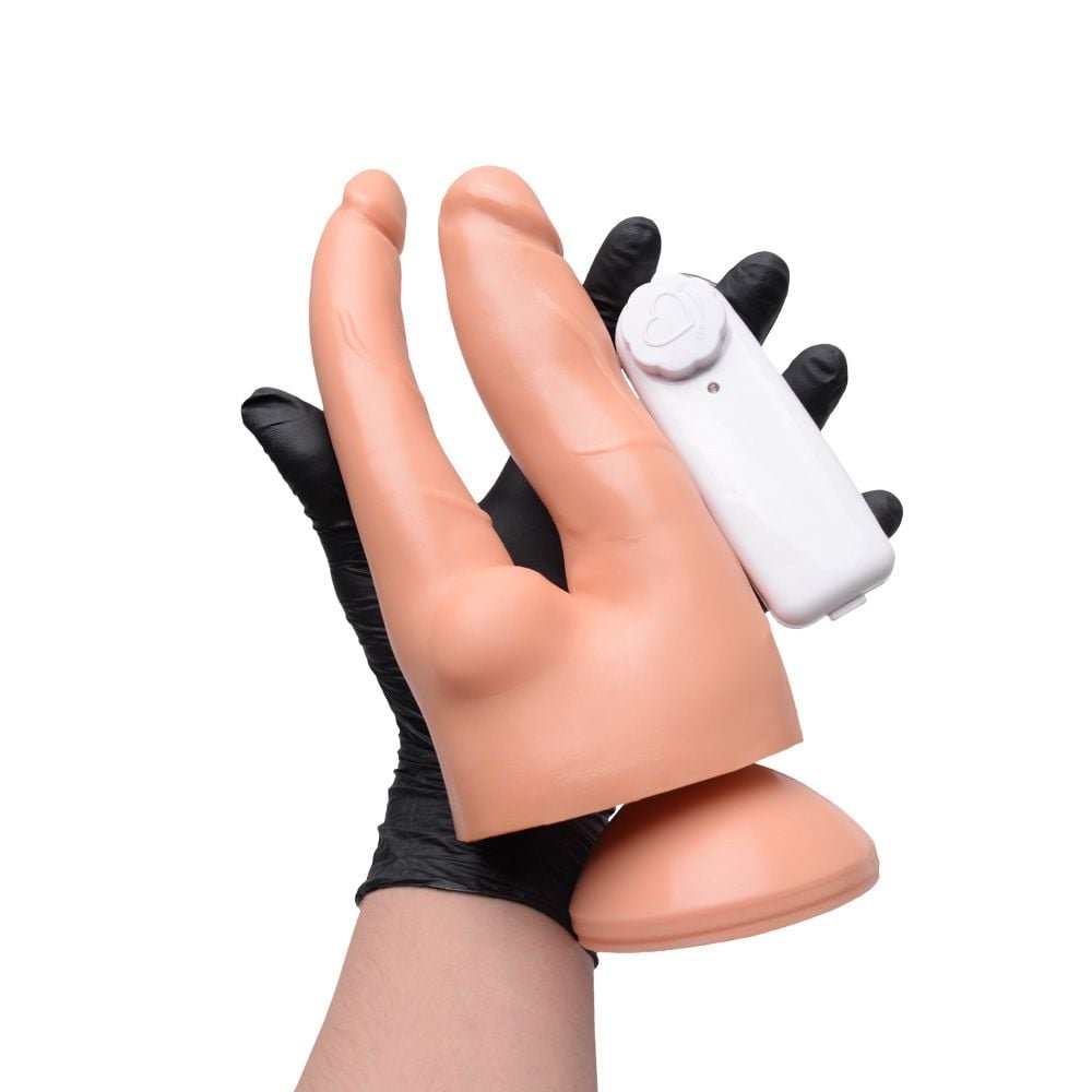 Pênis Vibrador Duplo Controle Externo 17cm Kgel