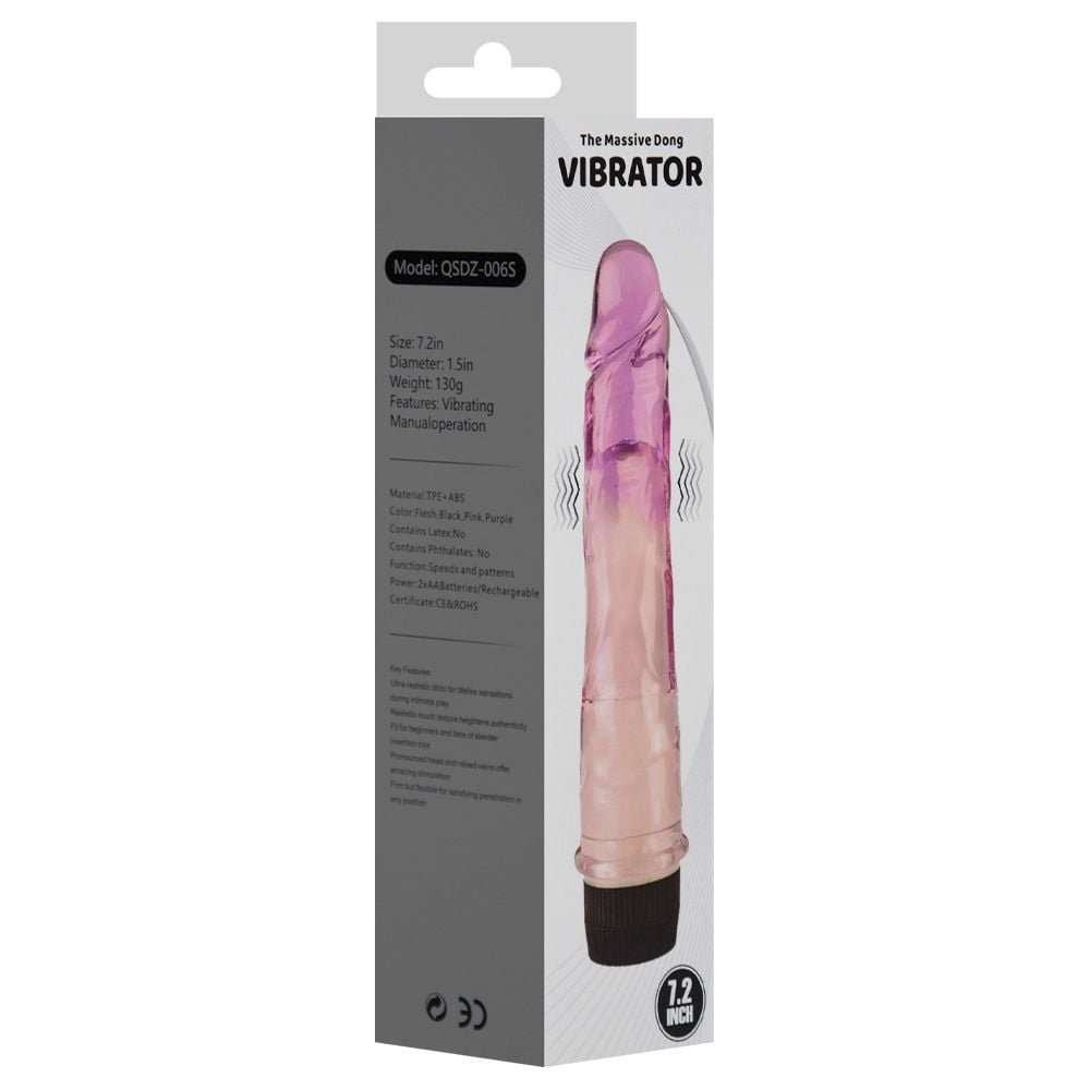 Pênis Vibrador Massive Dong 18,5 X 4cm Youvibe Vipmix