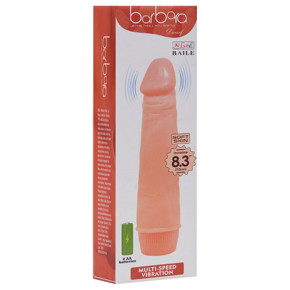 Pênis Vibrador Silicone 21,5 X 4cm Barbara Sexy Import