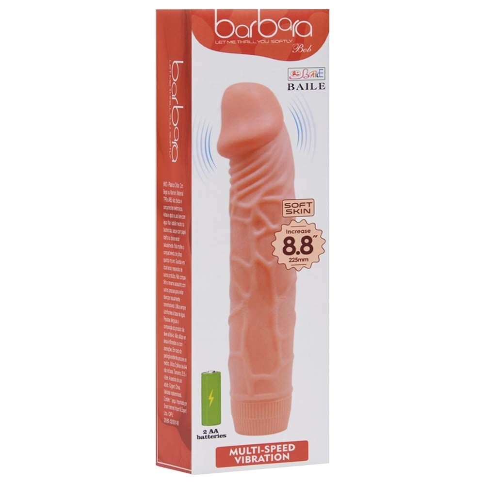Pênis Vibrador Silicone 22,5 X 4,5cm Barbara Vipmix