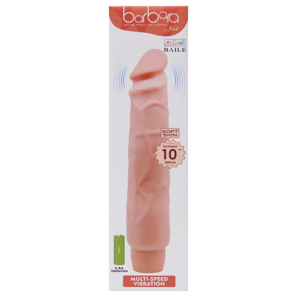 Pênis Vibrador Silicone 25 X 4,8cm Barbara Vipmix