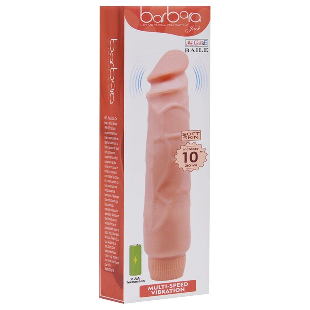 Pênis Vibrador Silicone 25 X 4,8cm Barbara Vipmix