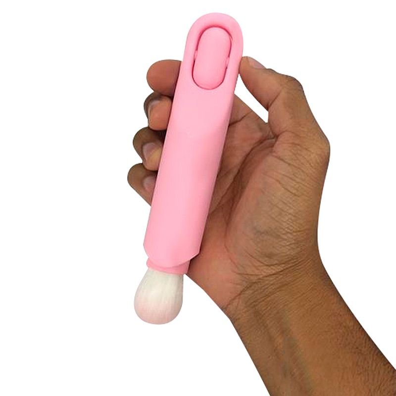 Pincel com vibrador estimulador de clitóris - Rosa