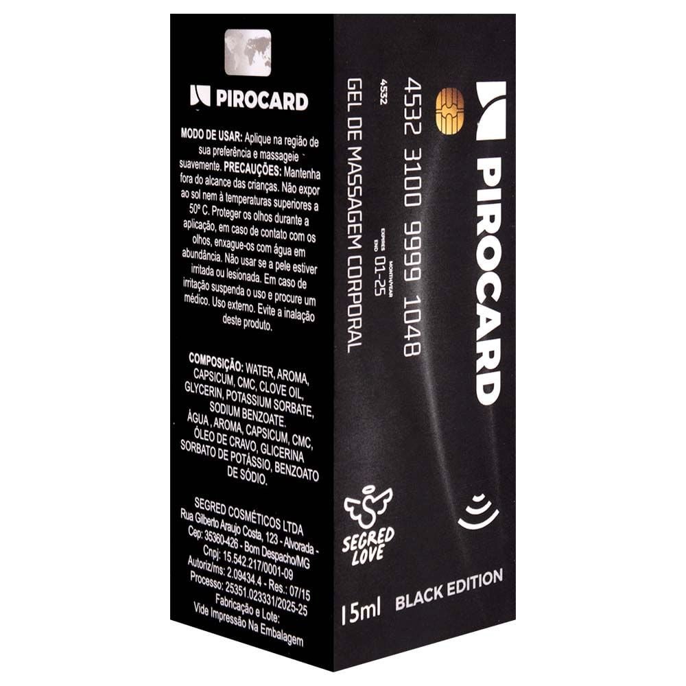 Pirocard Black Aumenta Pênis 15ml Segred Love