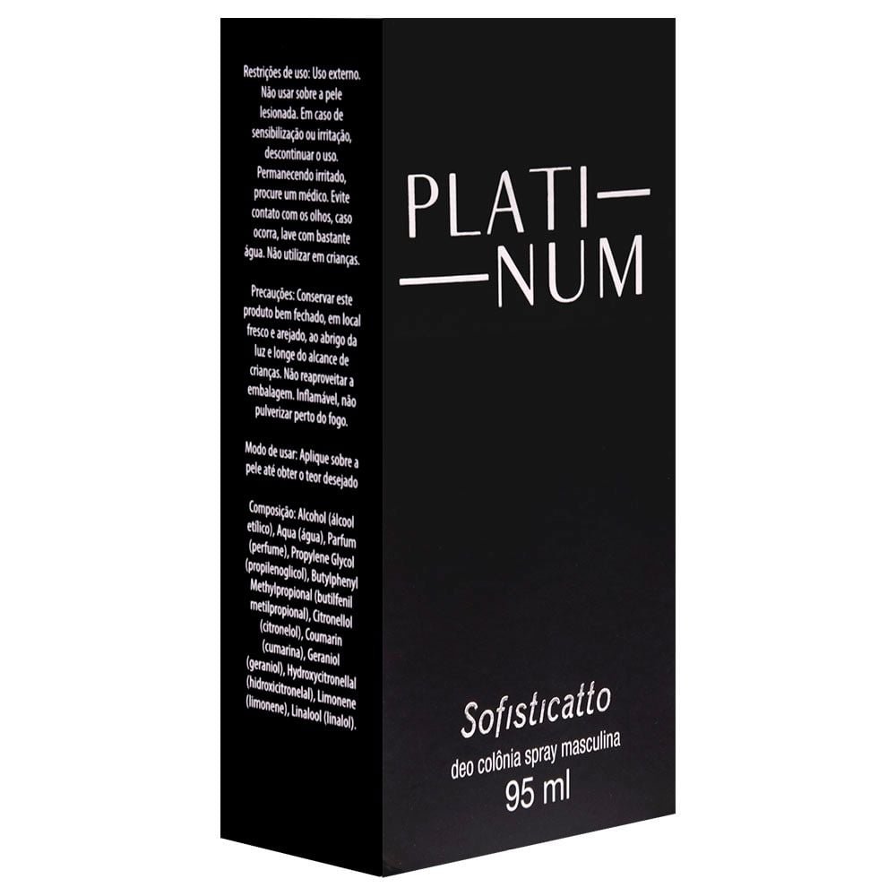 Platinum Deo Colônia Masculina 95ml Sofisticatto