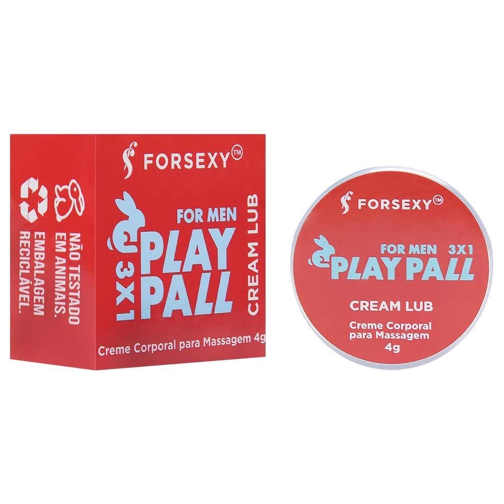 Play Pall 3x1 Cream Lub Gel Masculino 4g For Sexy