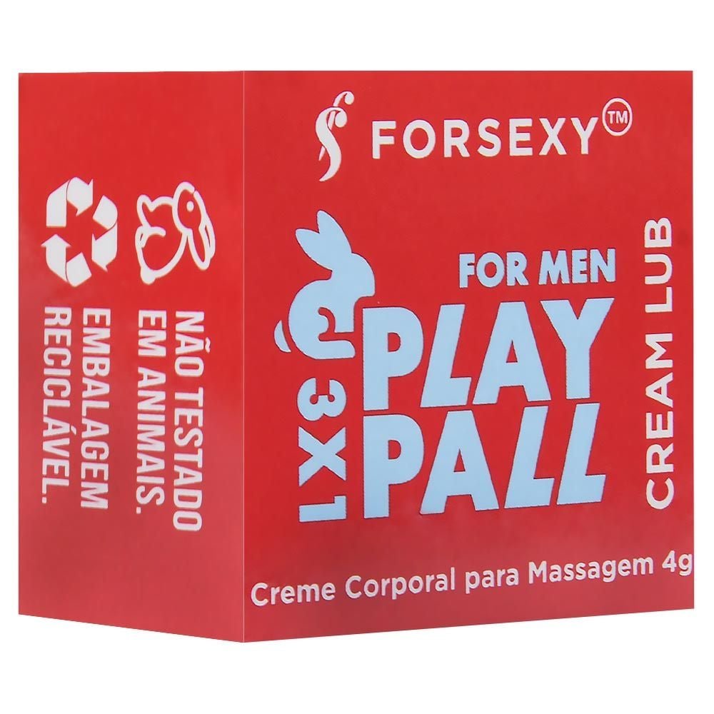 Play Pall 3x1 Cream Lub Gel Masculino 4g For Sexy