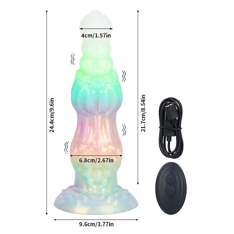 Plug Anal Alien com Vibração / Fluorescente - Controle Remoto - 24,4 x 6,8
