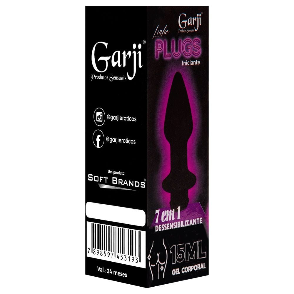 Plug Anal Com Gel Dessensibilizante 7 Em 1 15ml Garji