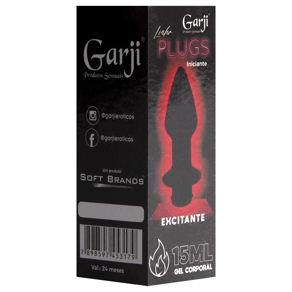 Plug Anal Com Gel Excitante Hot 15ml Garji