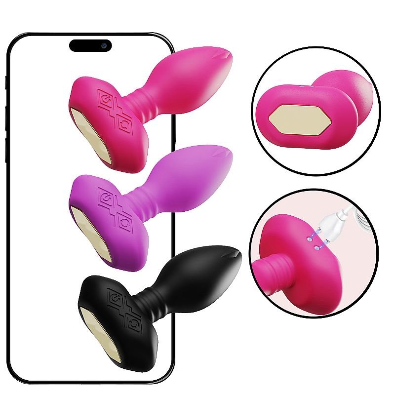 Plug Anal com Vibro e Rotação - À Longa distância - APP - S - Preto