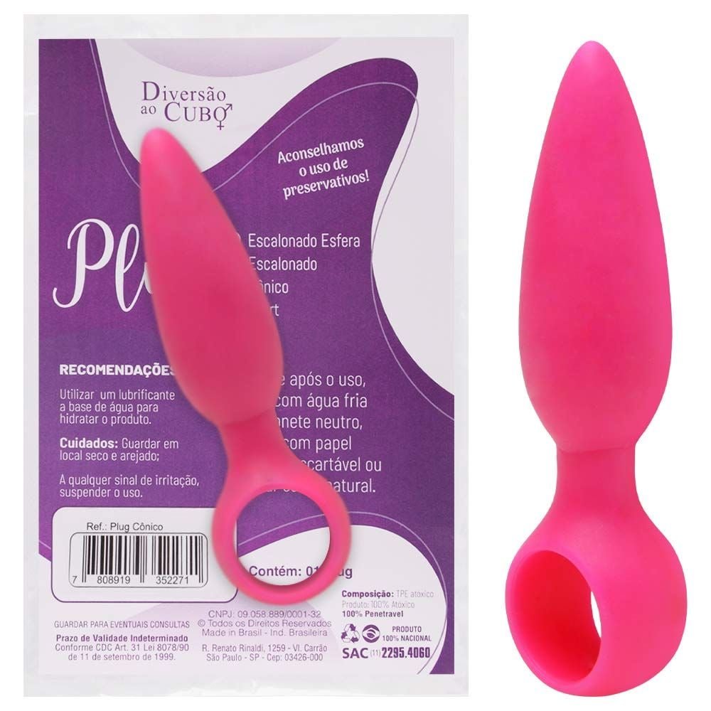 Plug Anal Cônico Base Dedal Diversão Ao Cubo