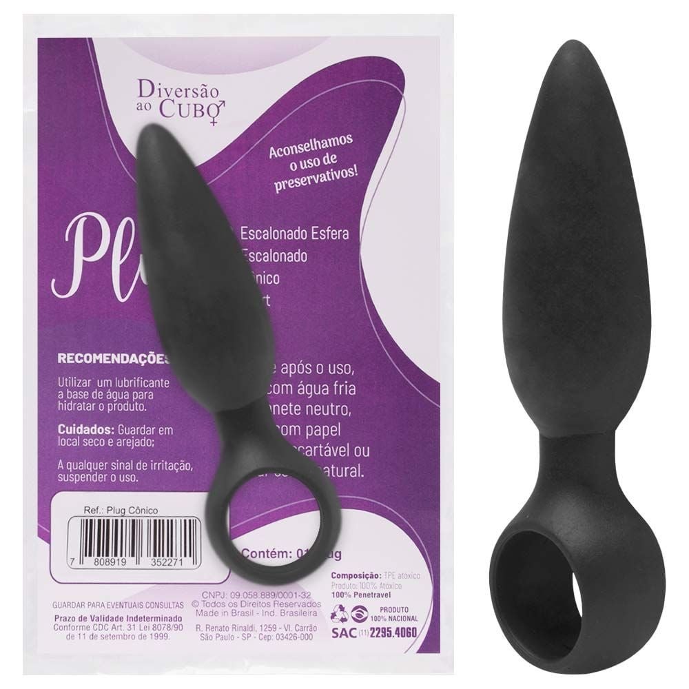 Plug Anal Cônico Base Dedal Diversão Ao Cubo