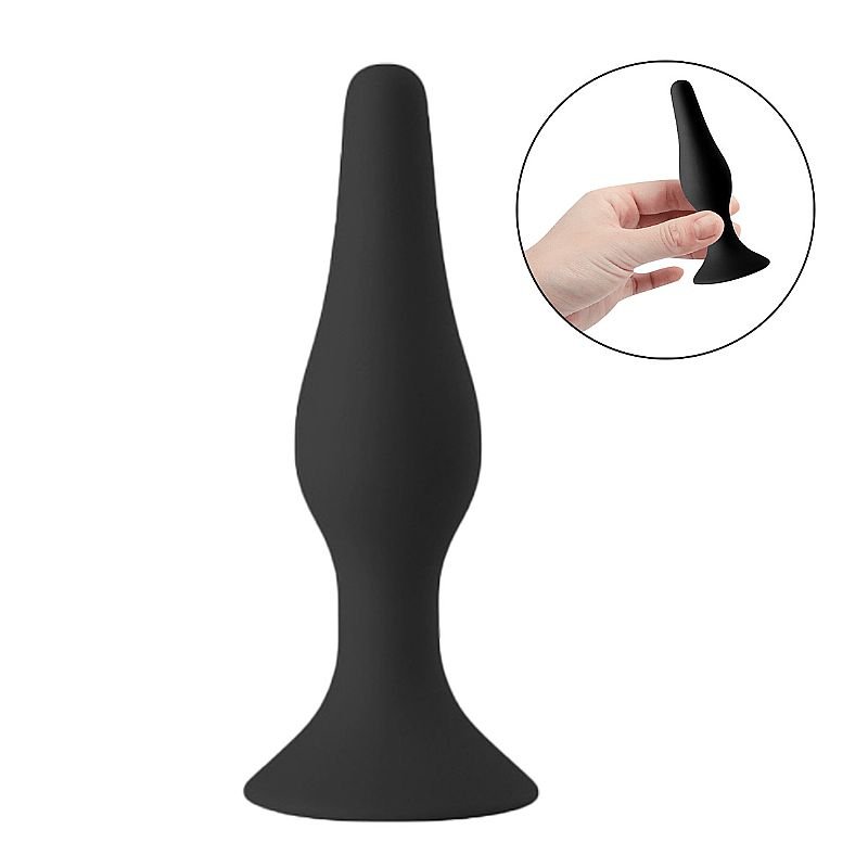 Plug Anal Cônico em Silicone com Ventosa - Tamanho 16.0x3.9