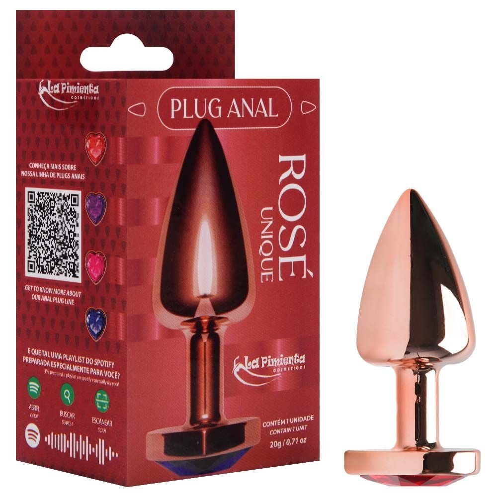 Plug Anal Coração Unique Rosé Abs La Pimienta