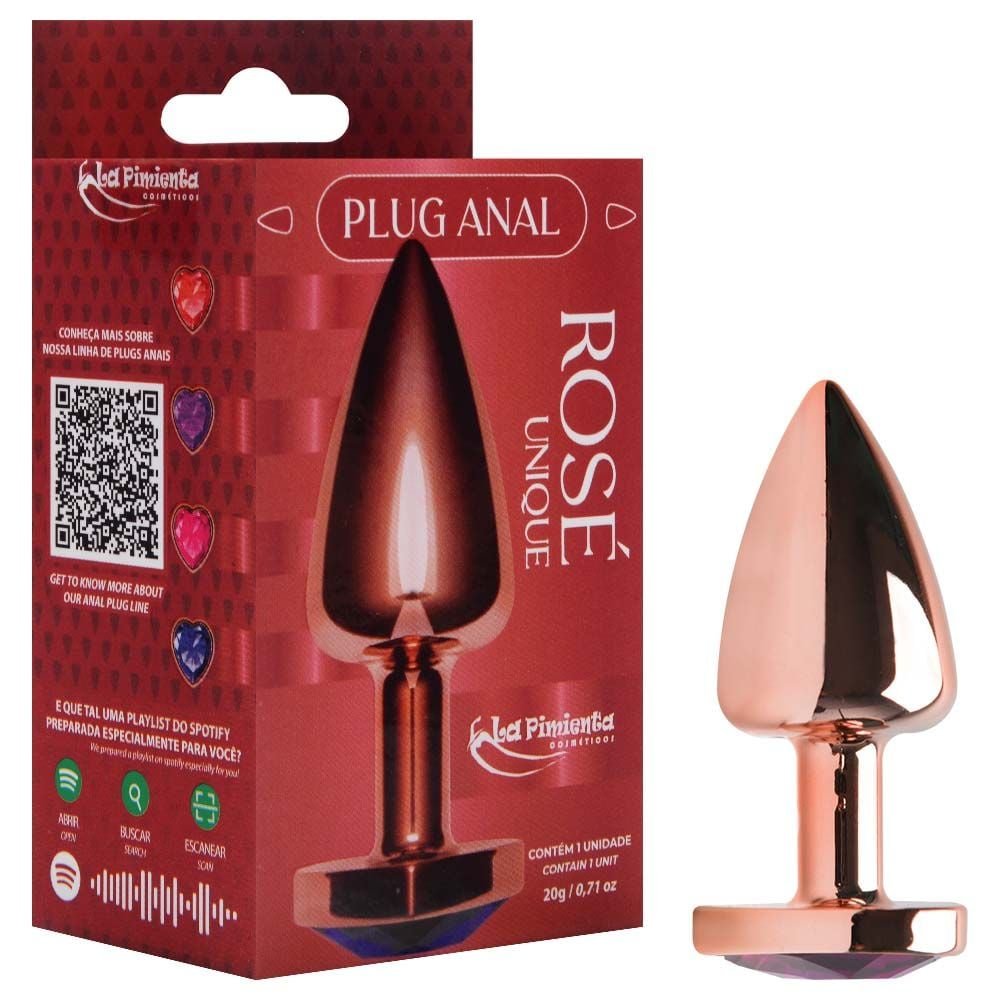 Plug Anal Coração Unique Rosé Abs La Pimienta
