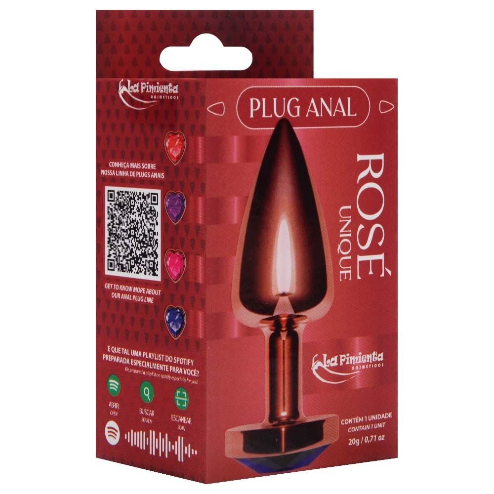 Plug Anal Coração Unique Rosé Abs La Pimienta