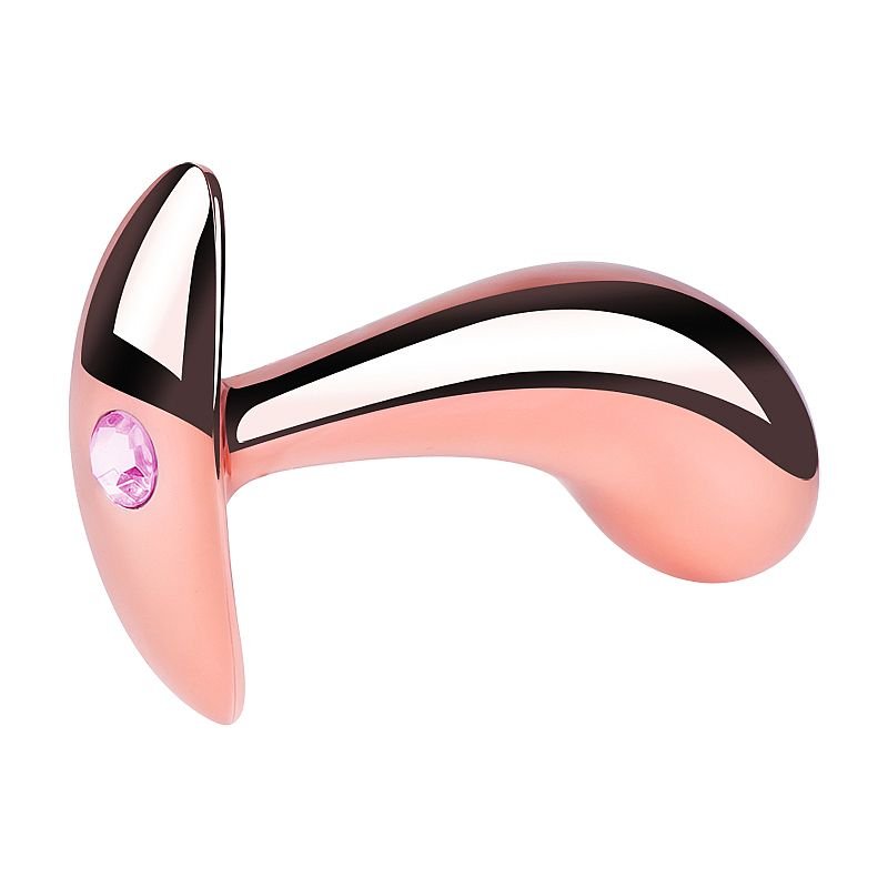 Plug Anal Curvo G - 12.5 x 4.0cm - Prata+Pedra RS