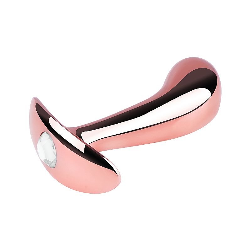 Plug Anal Curvo G - 12.5 x 4.0cm - Prata+Pedra RS