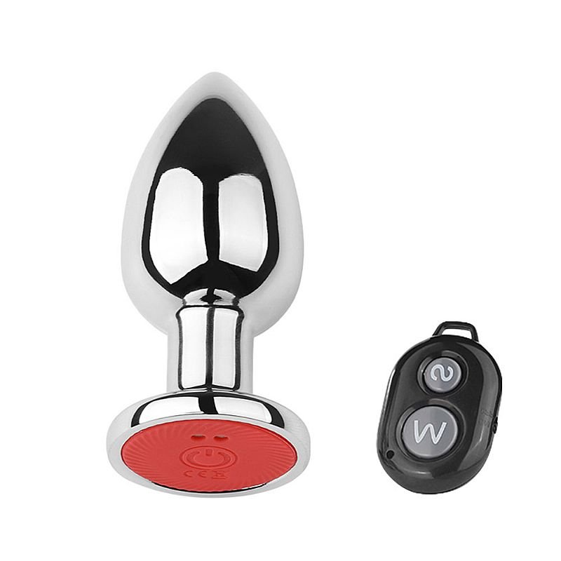 Plug Anal de aço com Controle Remoto e 10 Modos de Vibrações - Recarregável - Tamanho P - Preto