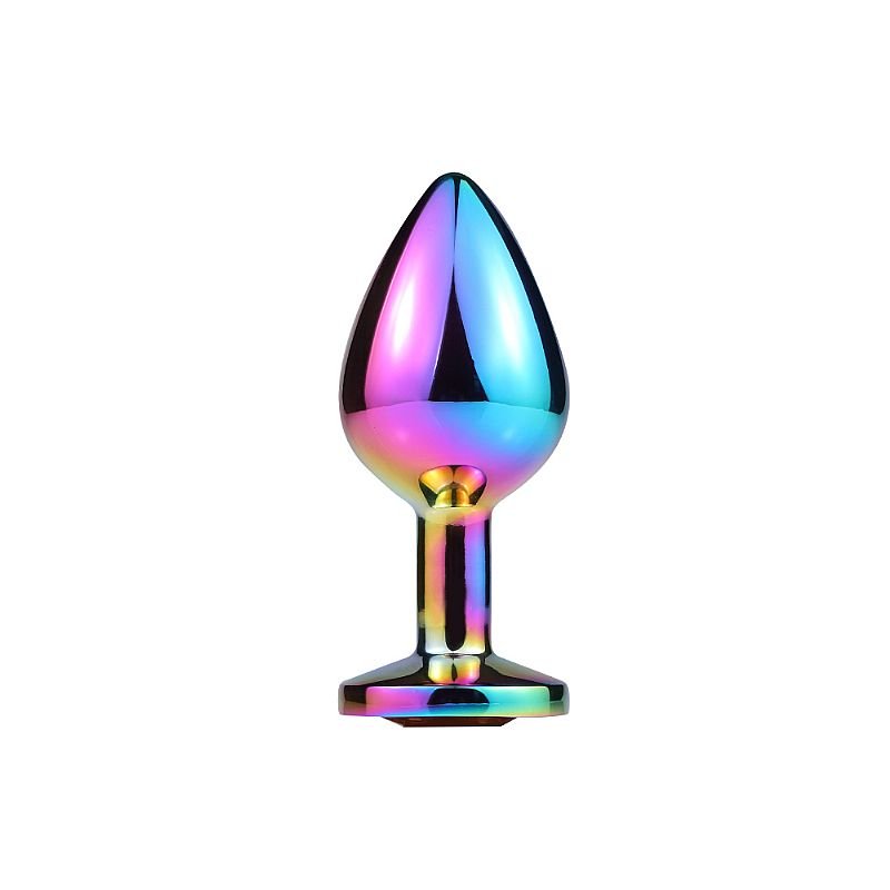 Plug Anal de Aço com Pedra de Cristal - Tamanho M - Azul Céu