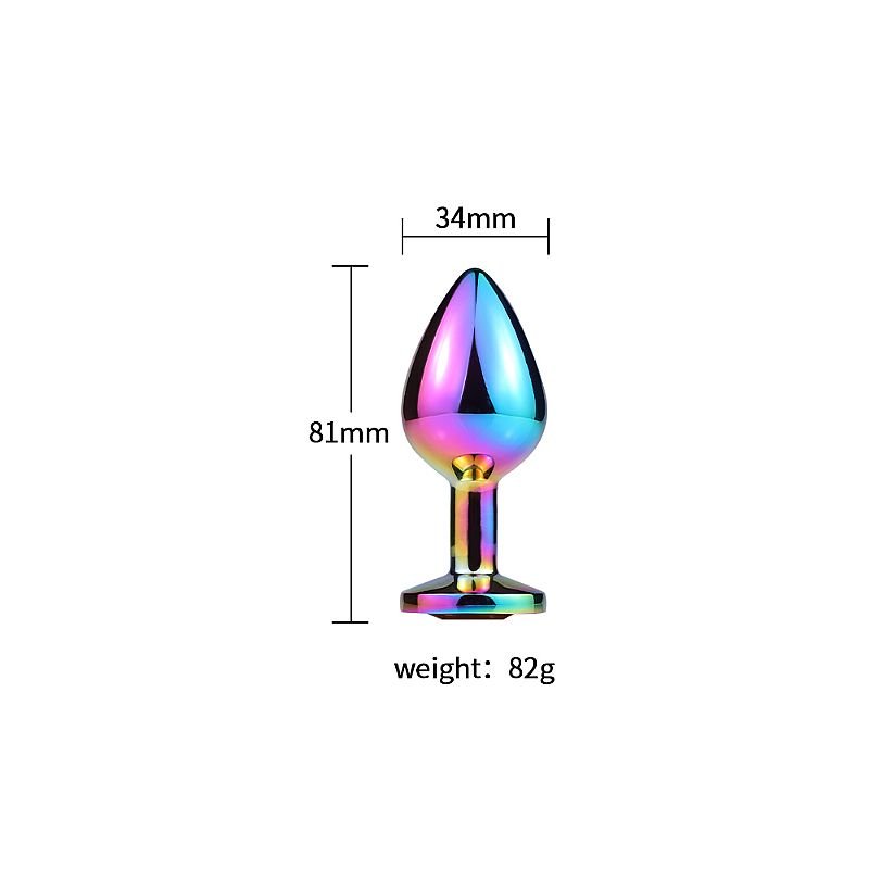 Plug Anal de Aço com Pedra de Cristal - Tamanho M - Rosa