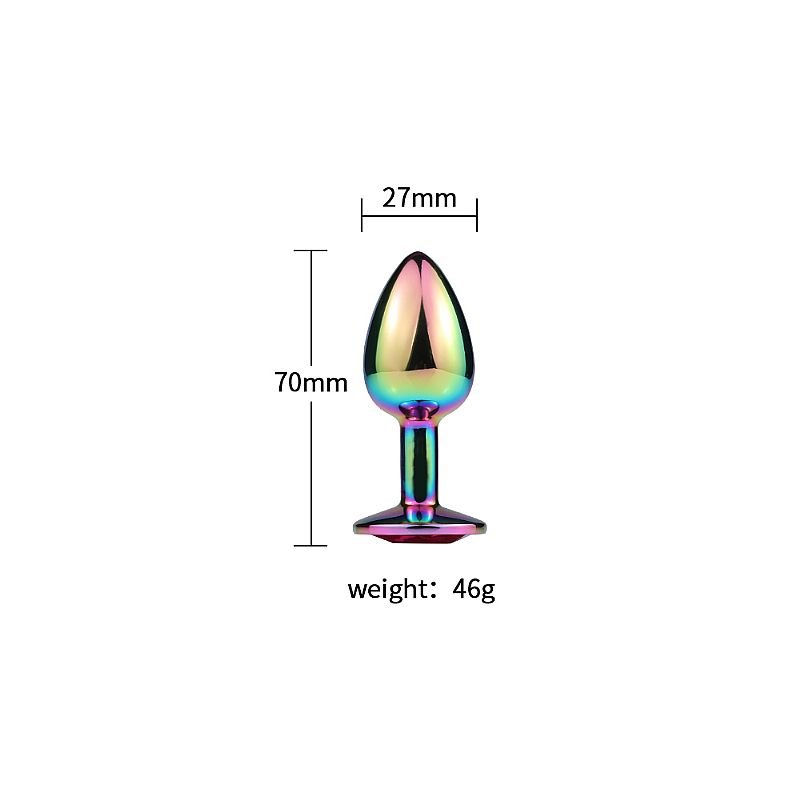 Plug Anal de Aço com Pedra de Cristal - Tamanho P - Rosa